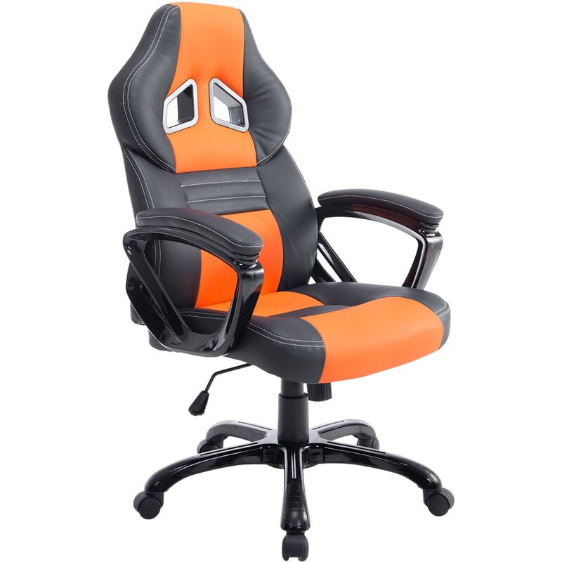 foto del prodotto sedia da ufficio xl pedro nero arancione