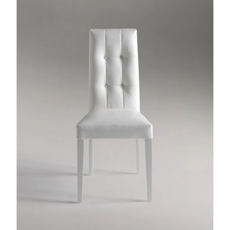 foto del prodotto sedia design dallas in ecopelle bianca, 46x45x100 cm