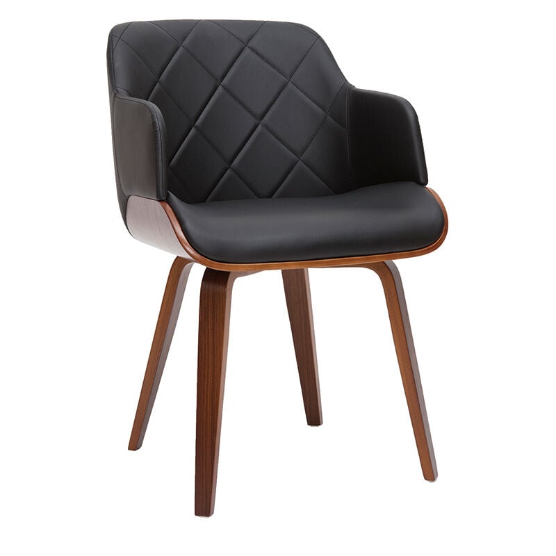 foto del prodotto sedia design nero e noce lucien