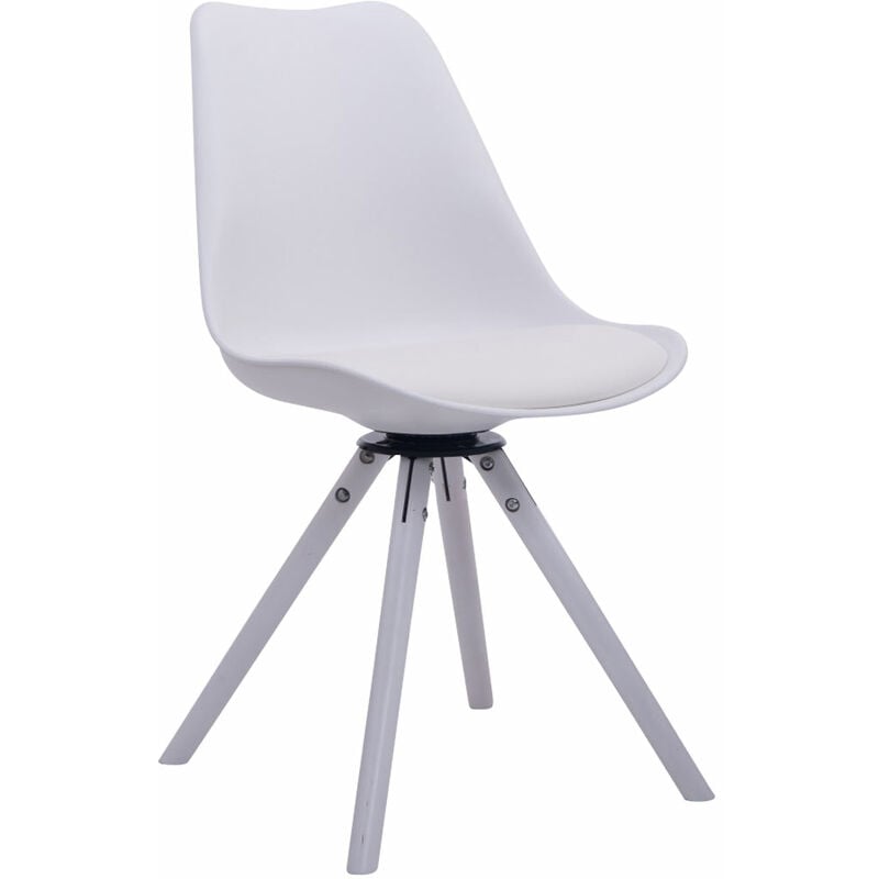 foto del prodotto sedia design troyes girevole similpelle rotondo bianco bianco