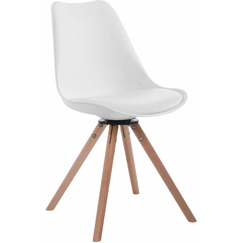 foto del prodotto sedia design troyes girevole similpelle rotondo bianco natura