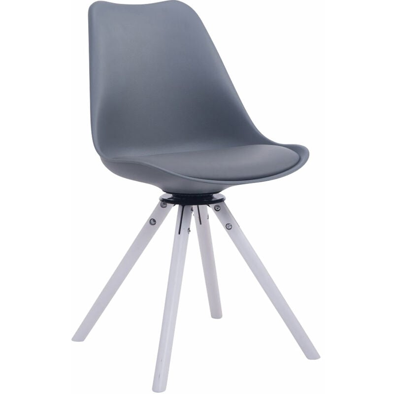 foto del prodotto sedia design troyes girevole similpelle rotondo grigio bianco