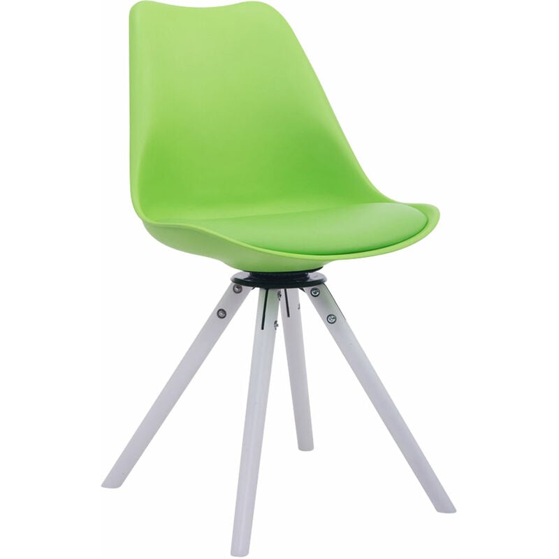 foto del prodotto sedia design troyes girevole similpelle rotondo verde bianco