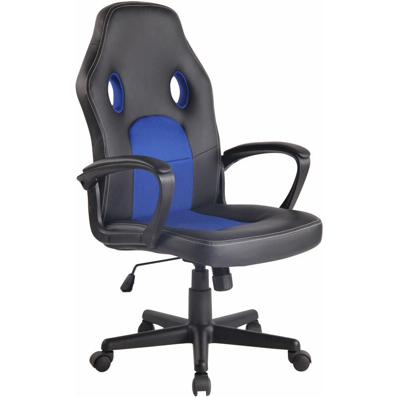 foto del prodotto sedia gaming elbing in similpelle nero blu
