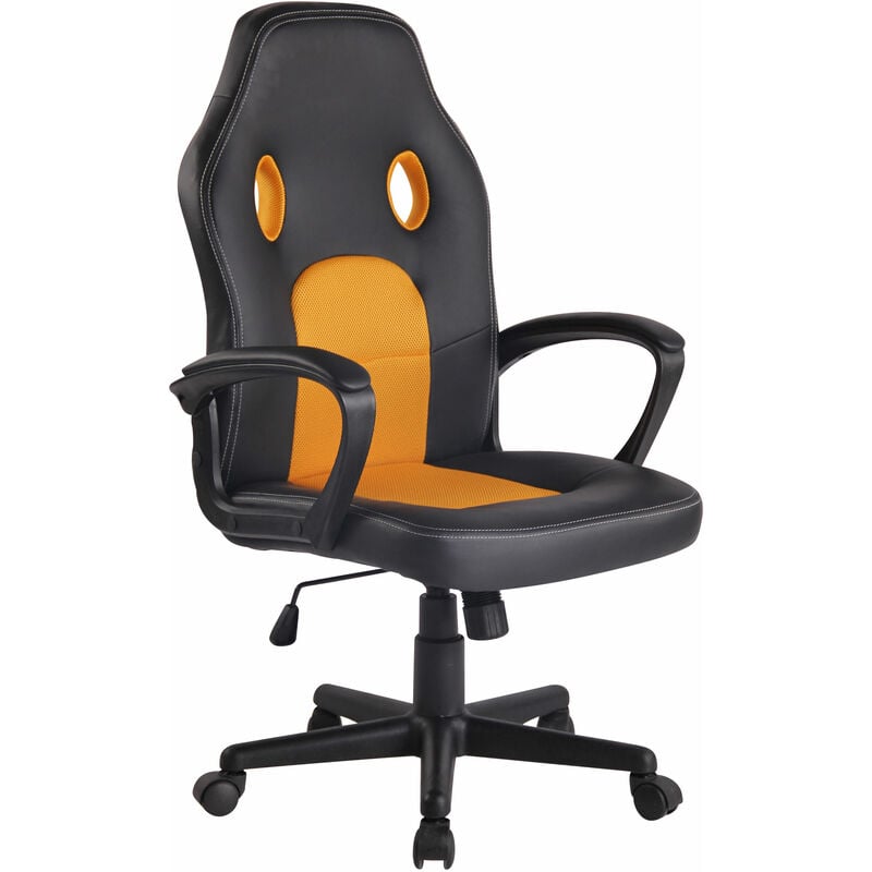 foto del prodotto sedia gaming elbing in similpelle nero giallo