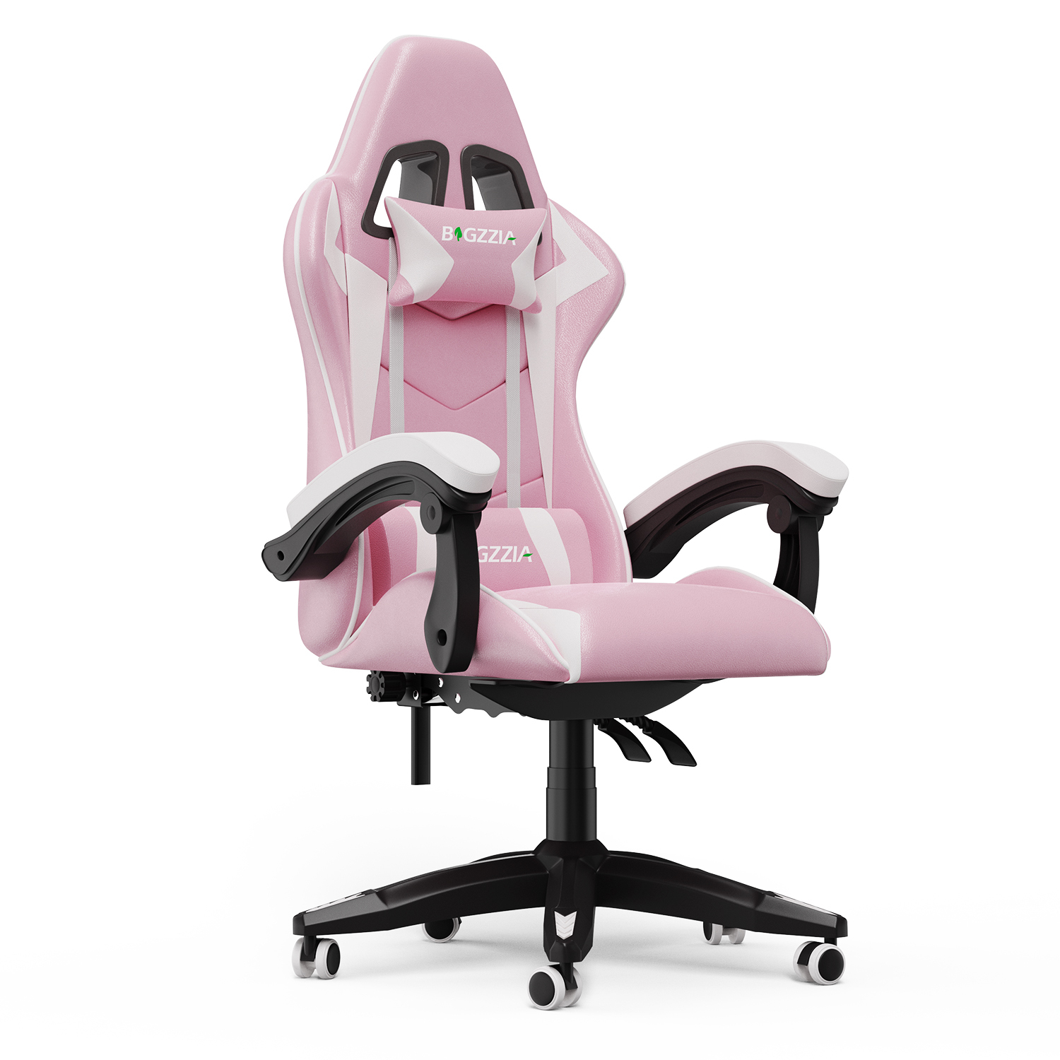 foto del prodotto sedia gaming ergonomica rattantree con supporto lombare sedia da gioco in pelle pu con altezza regolabile rosa