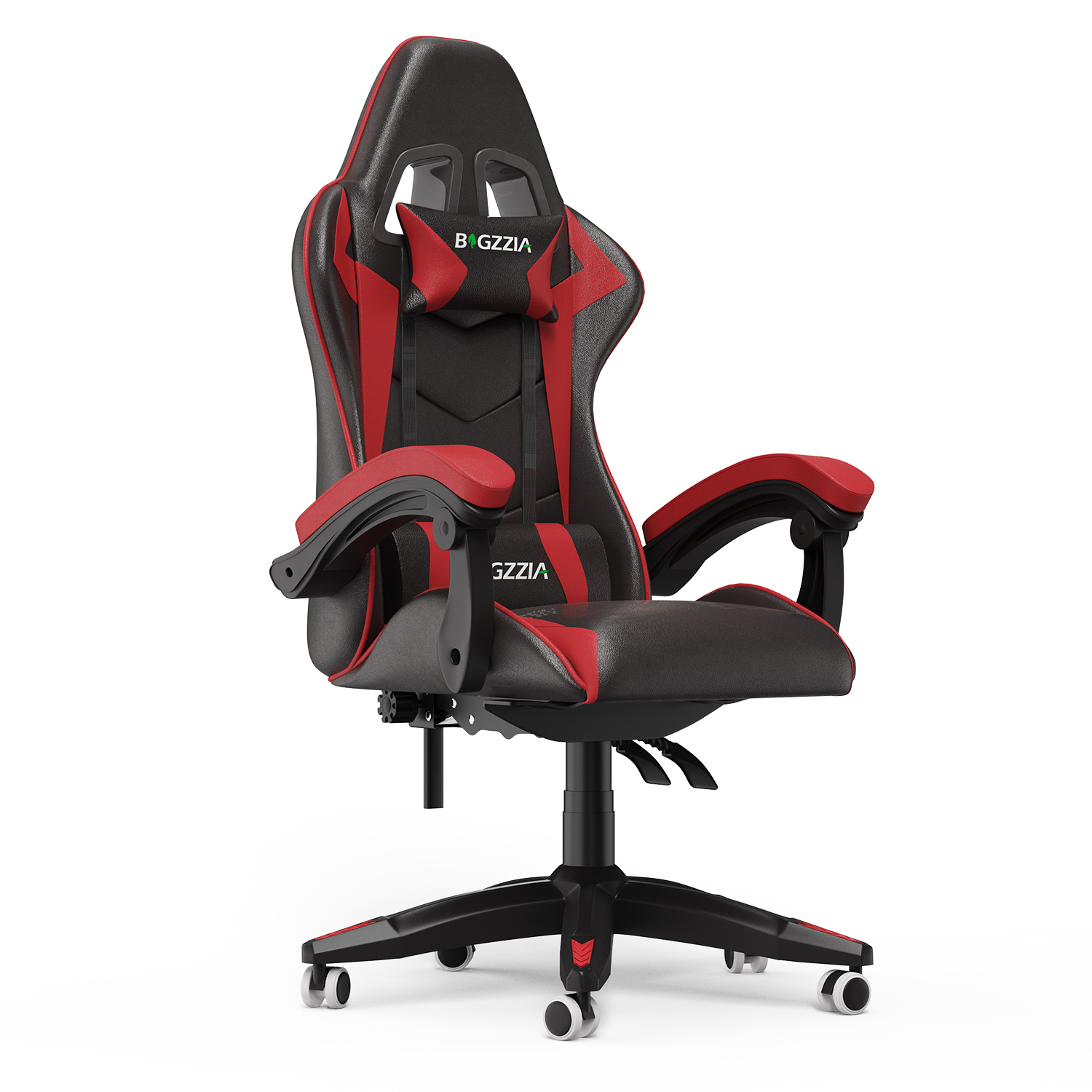 foto del prodotto sedia gaming ergonomica rattantree con supporto lombare sedia da gioco in pelle pu con altezza regolabile rouge