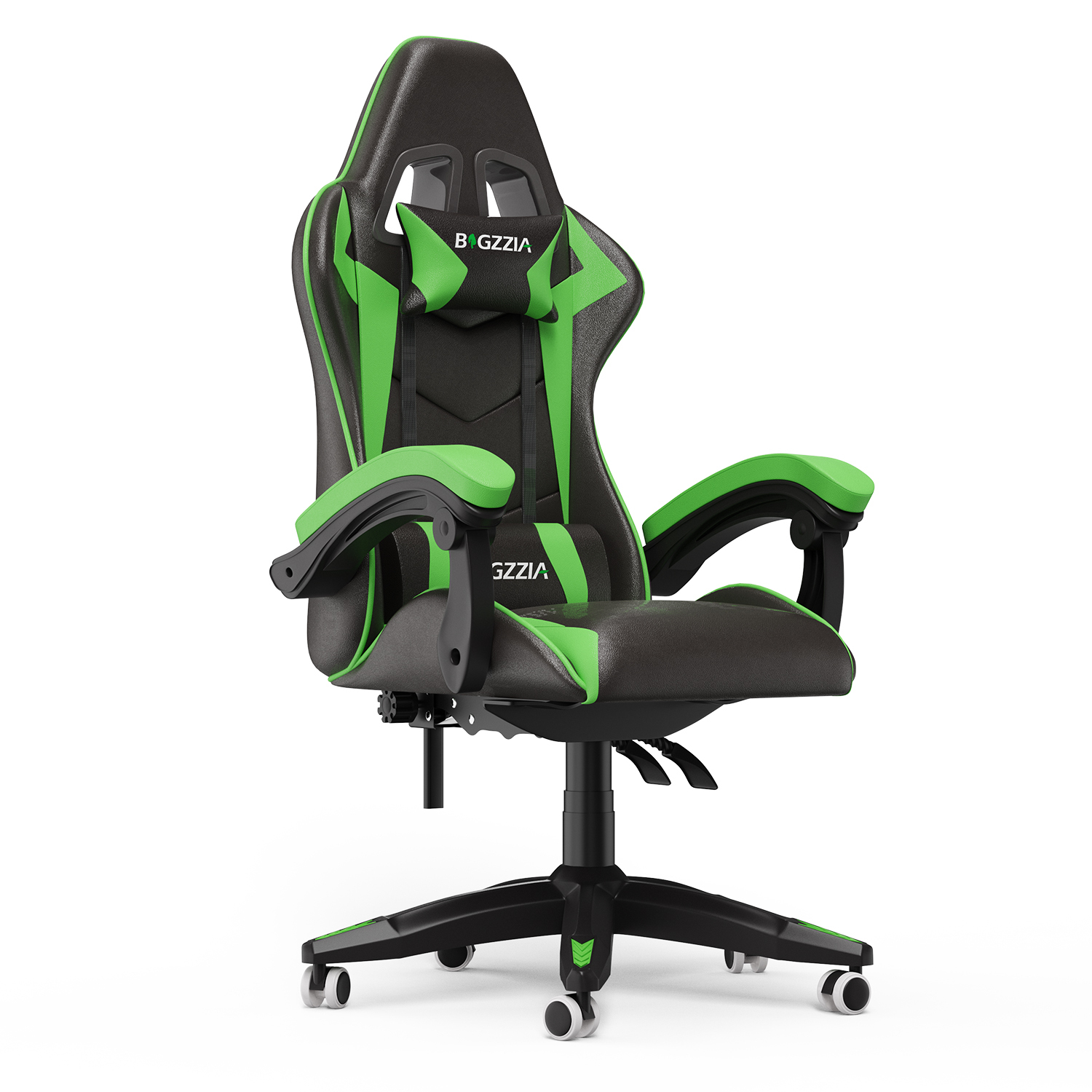 foto del prodotto sedia gaming ergonomica rattantree con supporto lombare sedia da gioco in pelle pu con altezza regolabile vert