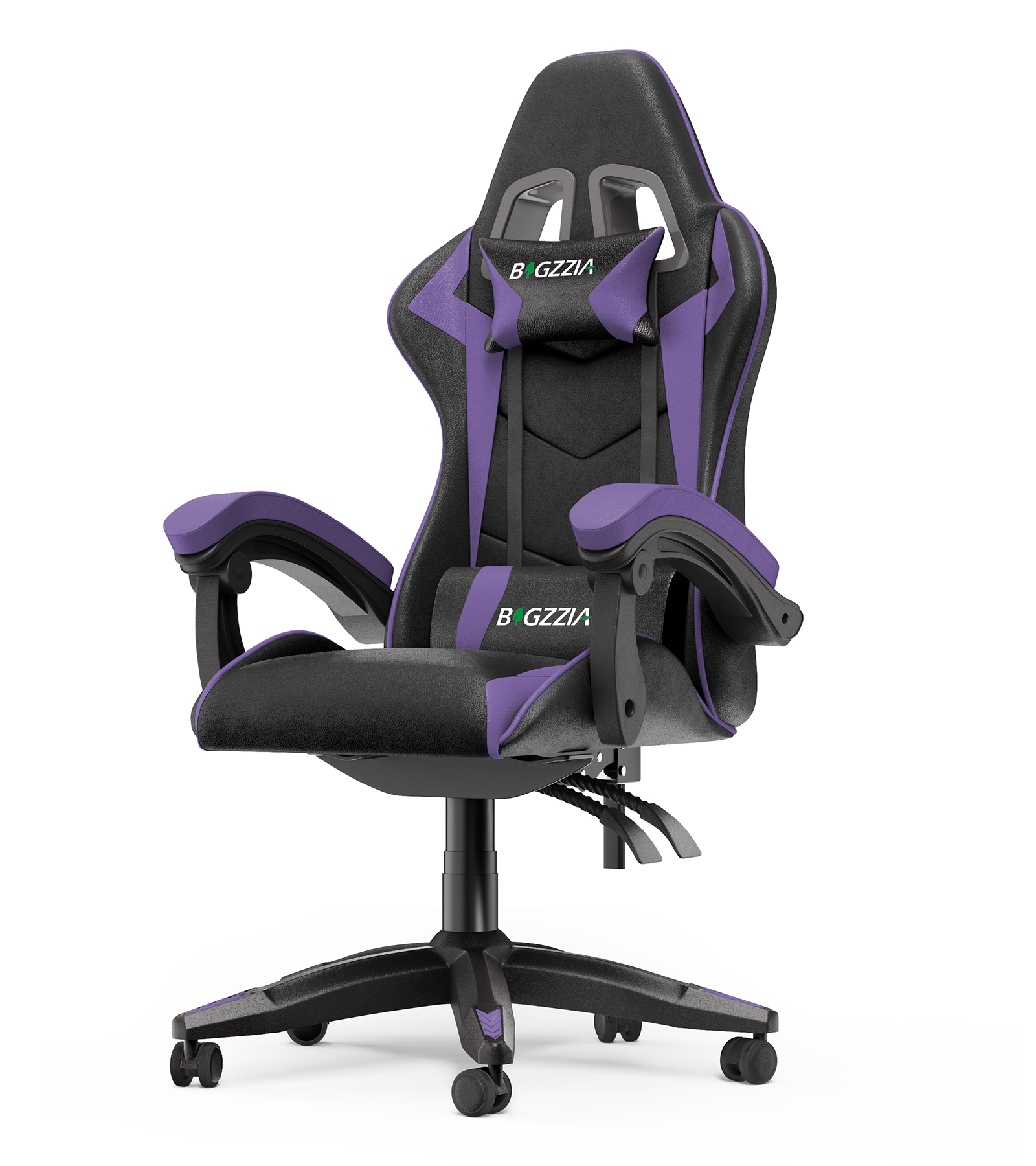 foto del prodotto sedia gaming ergonomica rattantree con supporto lombare sedia da gioco in pelle pu con altezza regolabile viola nerastro