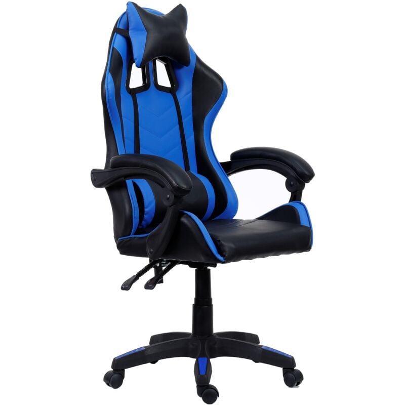 foto del prodotto sedia gaming in similpelle reclinabile e regolabile