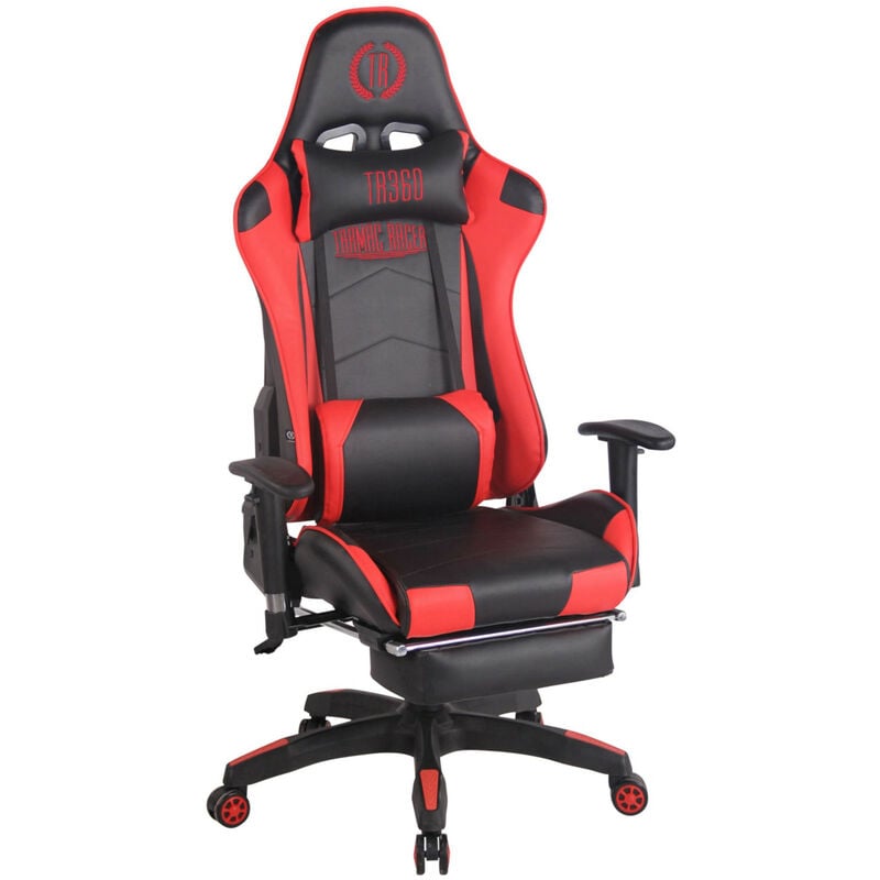 foto del prodotto sedia gaming ufficio turbo nero rosso finta pelle