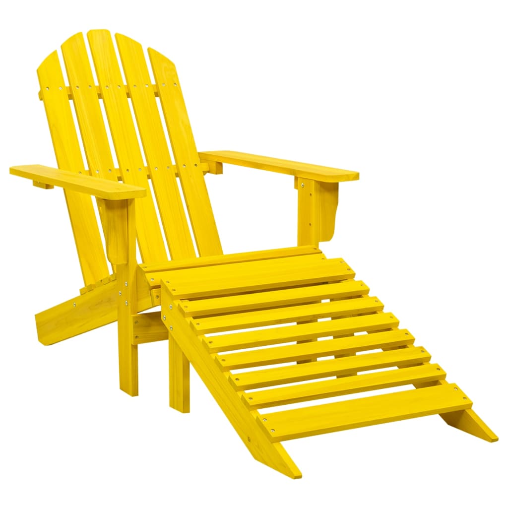 foto del prodotto sedia giardino adirondack con ottomana massello di abete gialla cod mxl 12172