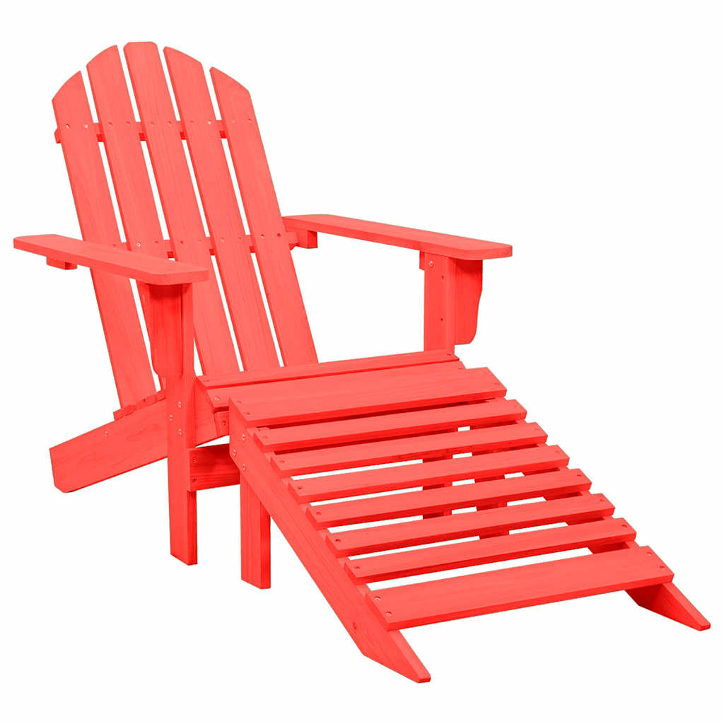 foto del prodotto sedia giardino adirondack con ottomana massello di abete rossa