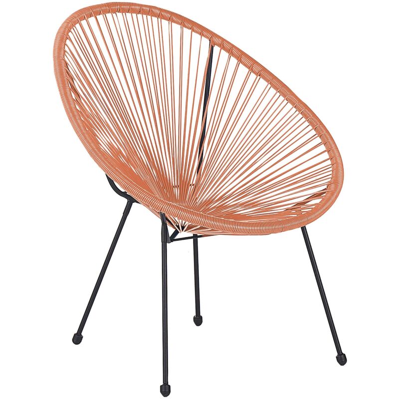 foto del prodotto sedia giardino rattan pe a raggi arancione resistente agenti atmosferici acapulco