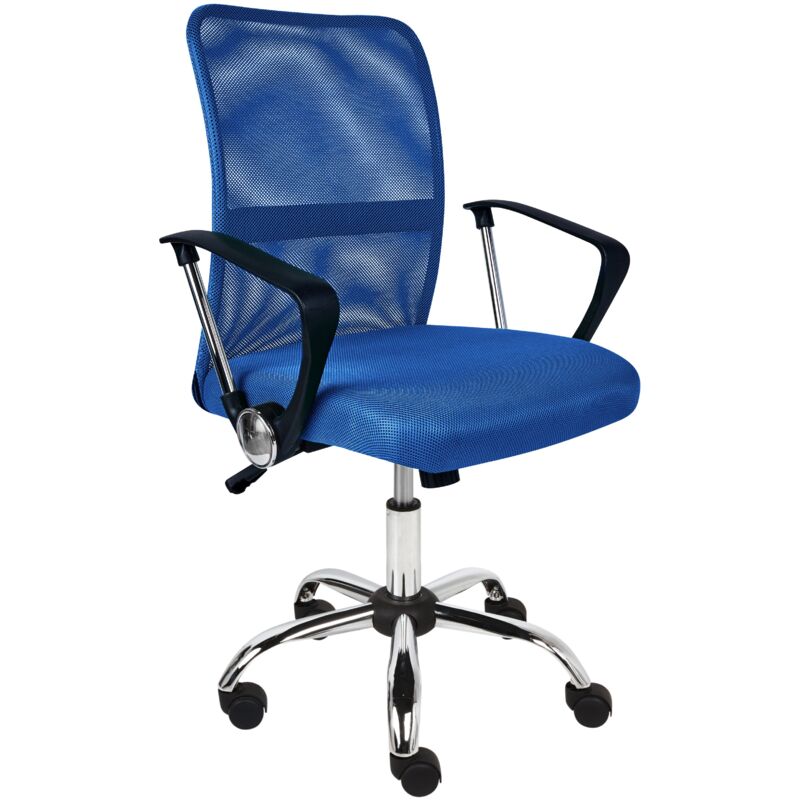 foto del prodotto sedia girevole da ufficio regolabile in altezza con rivestimento in rete blu best