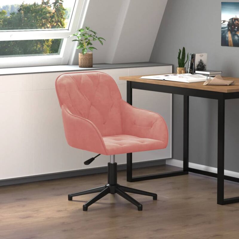 foto del prodotto sedia girevole da ufficio rosa in velluto vidaxl