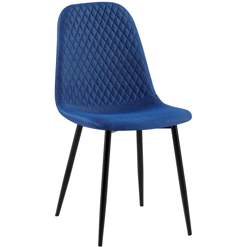 foto del prodotto sedia giverny con cuciture decorative tessuto blu