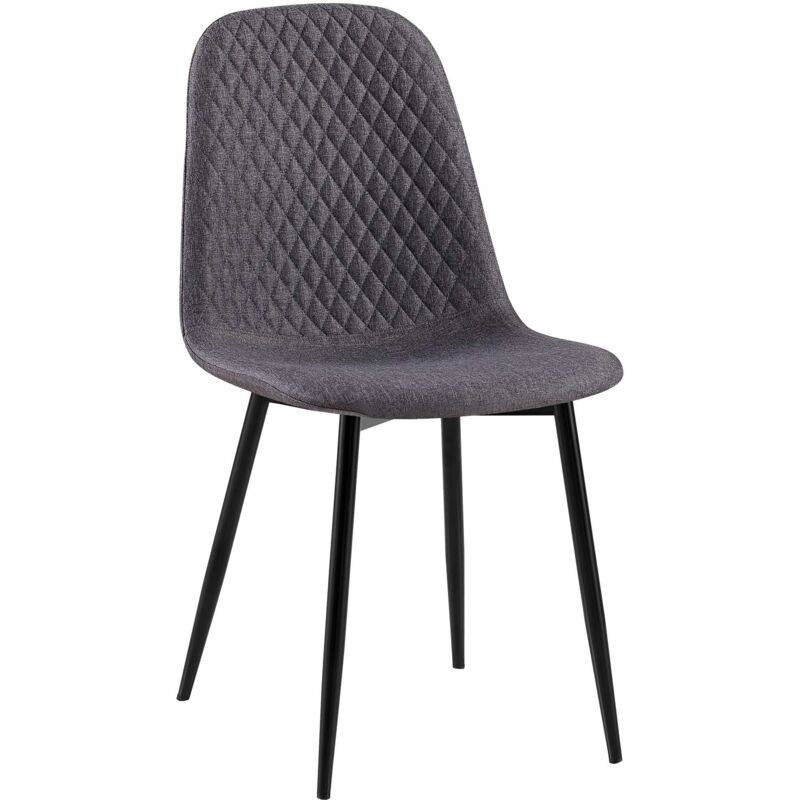 foto del prodotto sedia giverny con cuciture decorative tessuto grigio scuro