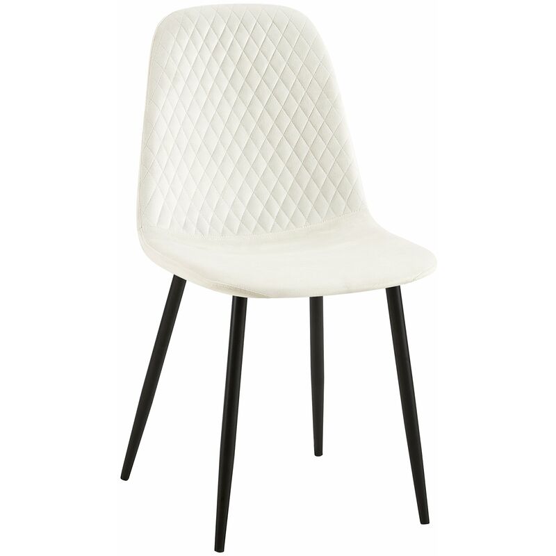 foto del prodotto sedia giverny con cuciture decorative velluto bianco crema