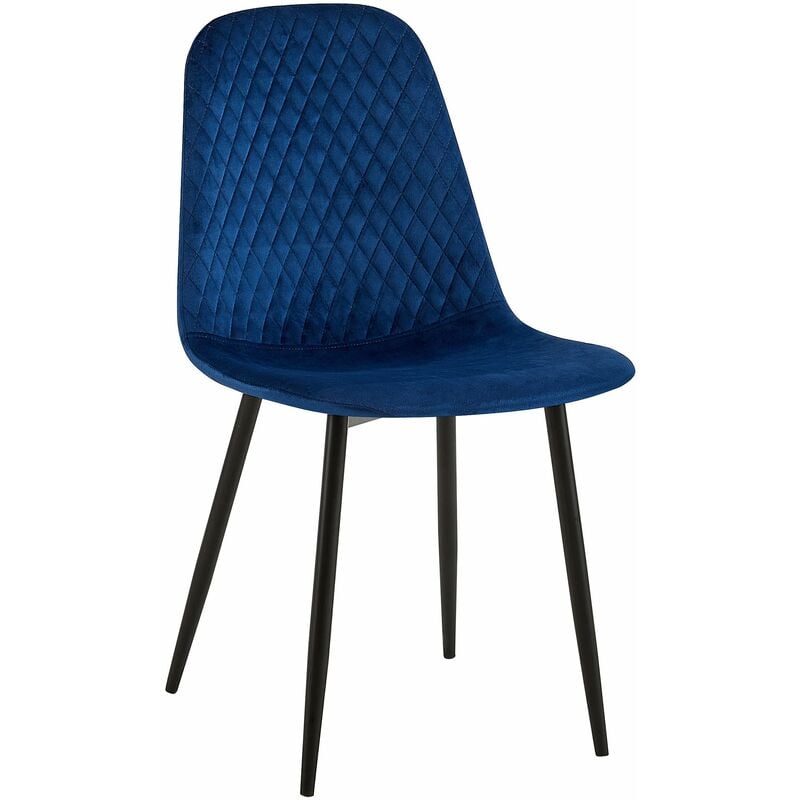foto del prodotto sedia giverny con cuciture decorative velluto blu