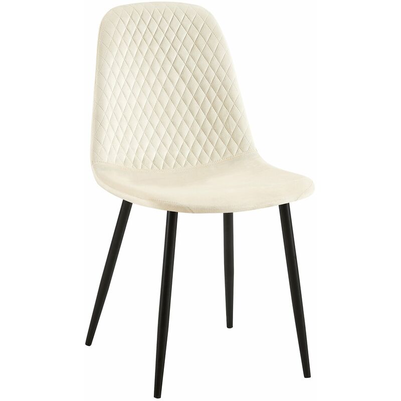 foto del prodotto sedia giverny con cuciture decorative velluto crema