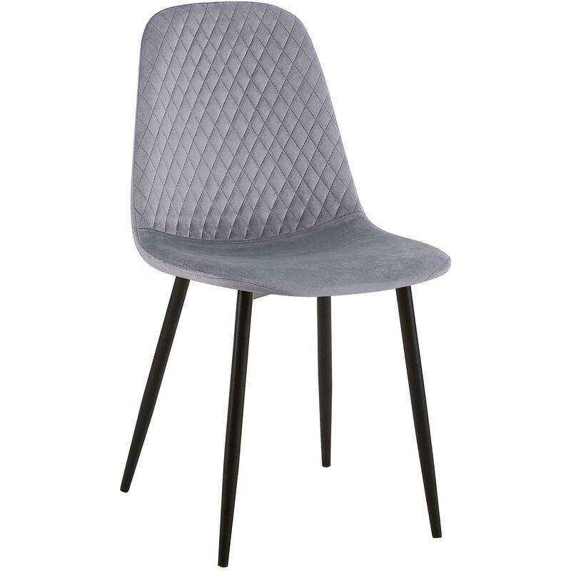 foto del prodotto sedia giverny con cuciture decorative velluto grigio