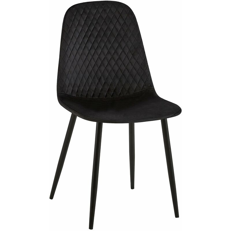 foto del prodotto sedia giverny con cuciture decorative velluto nero