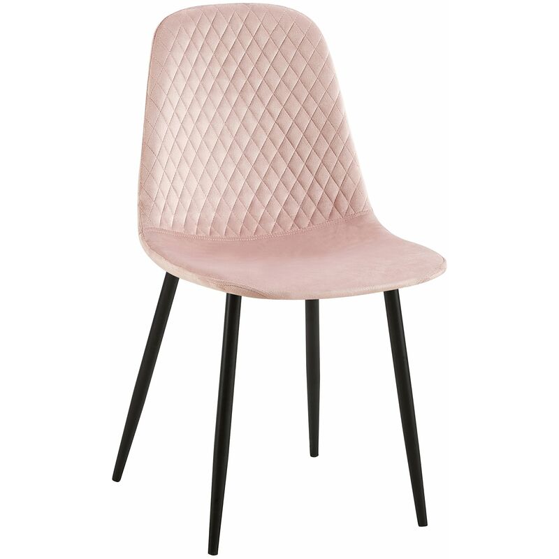 foto del prodotto sedia giverny con cuciture decorative velluto rosa