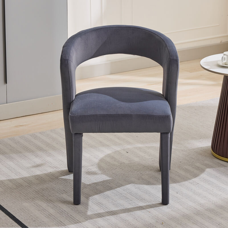 foto del prodotto sedia imbottita 59x60x79 cm, velluto, capacit di carico 150 kg, grigio