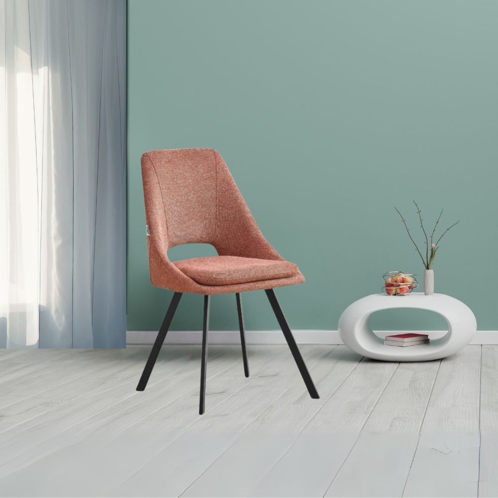 foto del prodotto sedia imbottita blauss in tessuto salmone