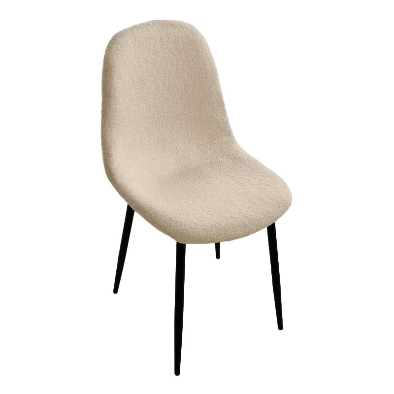 foto del prodotto sedia imbottita teddy in tessuto beige con gambe nere 44x48x88 cm