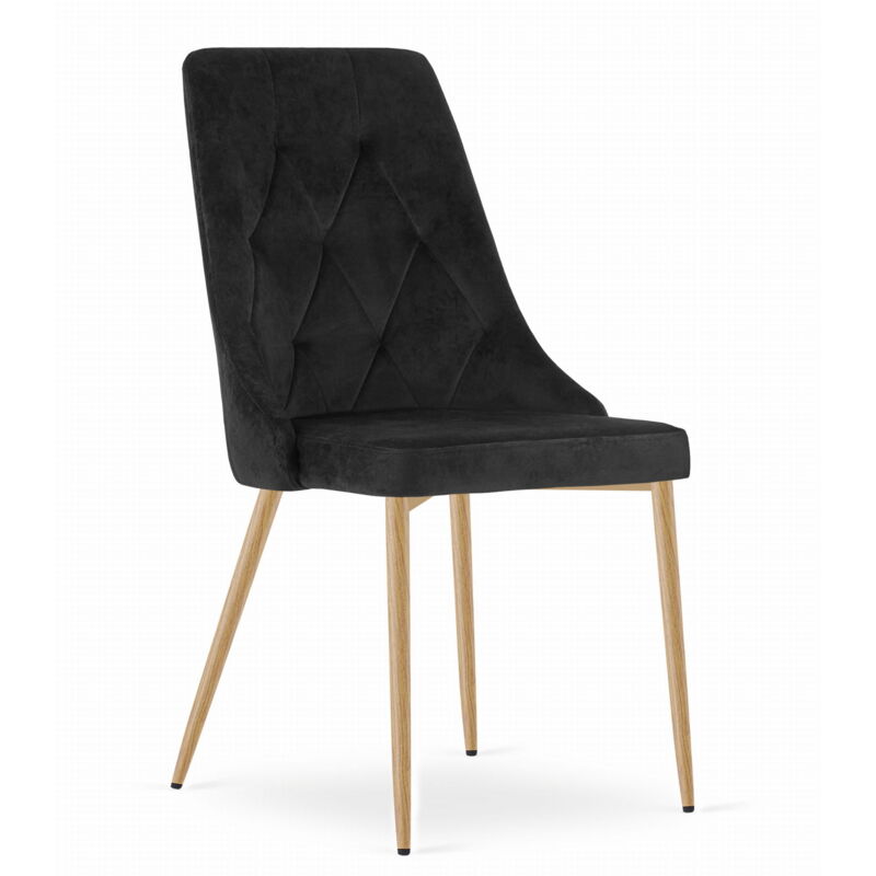 foto del prodotto sedia imola velluto nero gambe color legno x 1