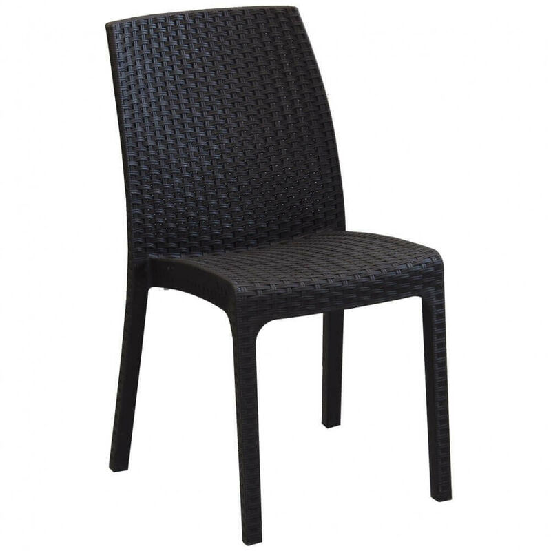 foto del prodotto sedia impilabile da esterno bar ristorante in polyrattan effetto wicker richmond maroon
