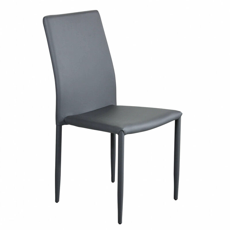 foto del prodotto sedia impilabile da interno con struttura in acciaio rivestita in ecopelle light skin darkgrey