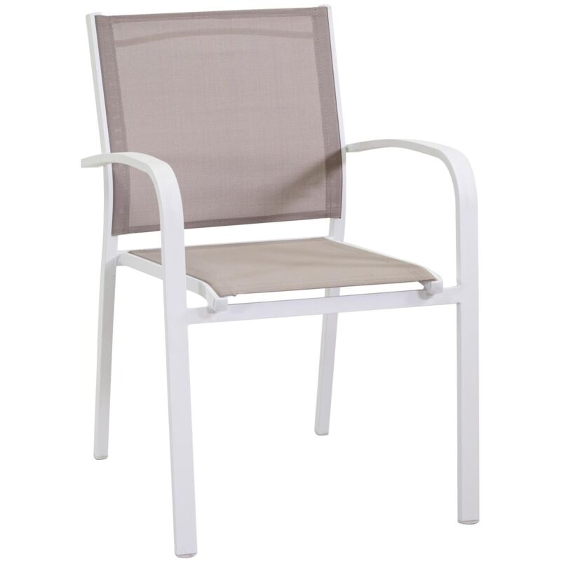 foto del prodotto sedia impilabile in alluminio bianco dimensioni 56 x 83,5 x 59,5 cm