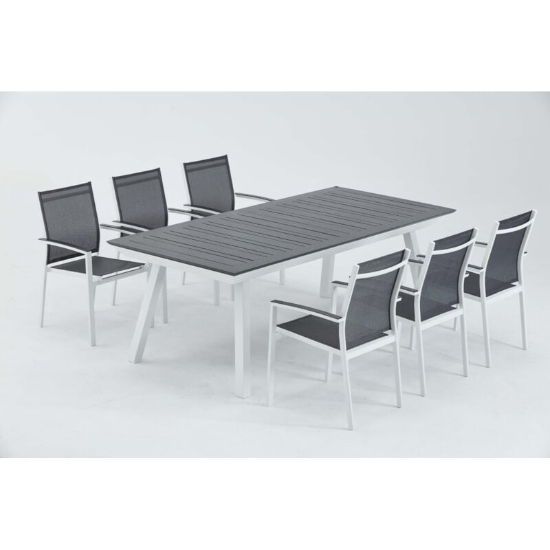 foto del prodotto sedia in alluminio con textilene antracite