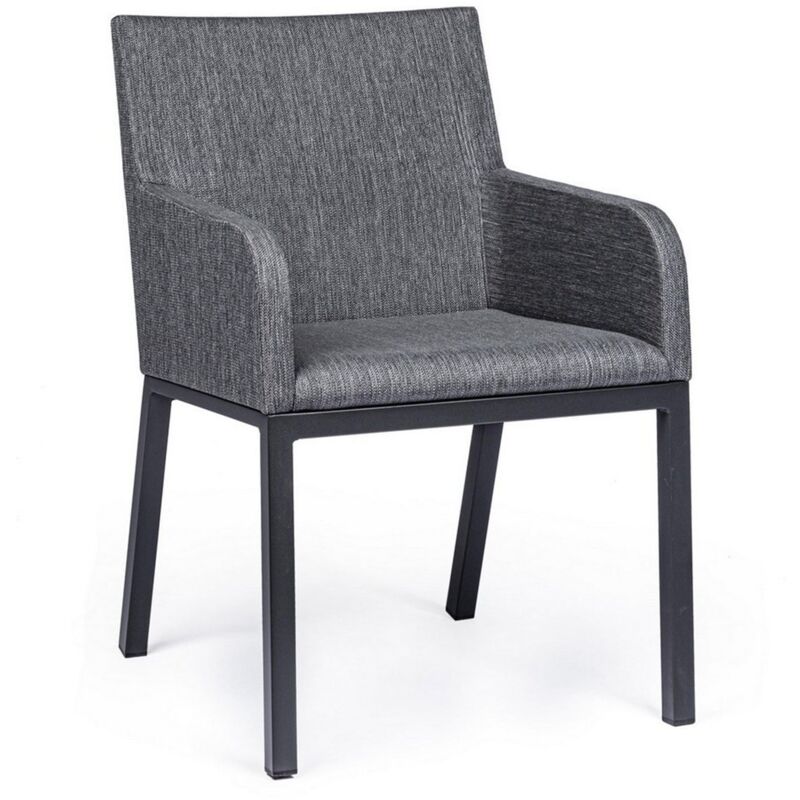 foto del prodotto sedia in alluminio verniciata a polvere grigio cm 55x 62x 82h