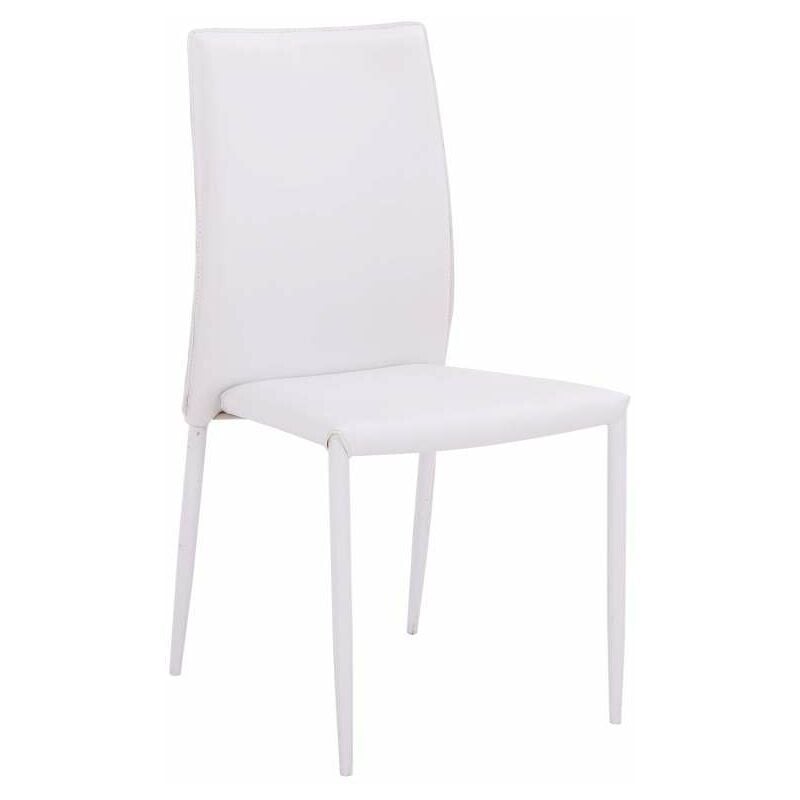 foto del prodotto sedia in ecopelle bianco design moderno e confortevole 45x50x90 cm