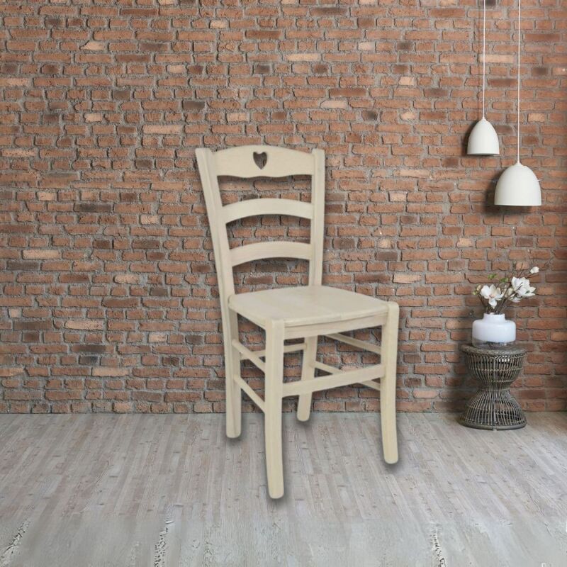foto del prodotto sedia in legno crema corda seduta massello decoro