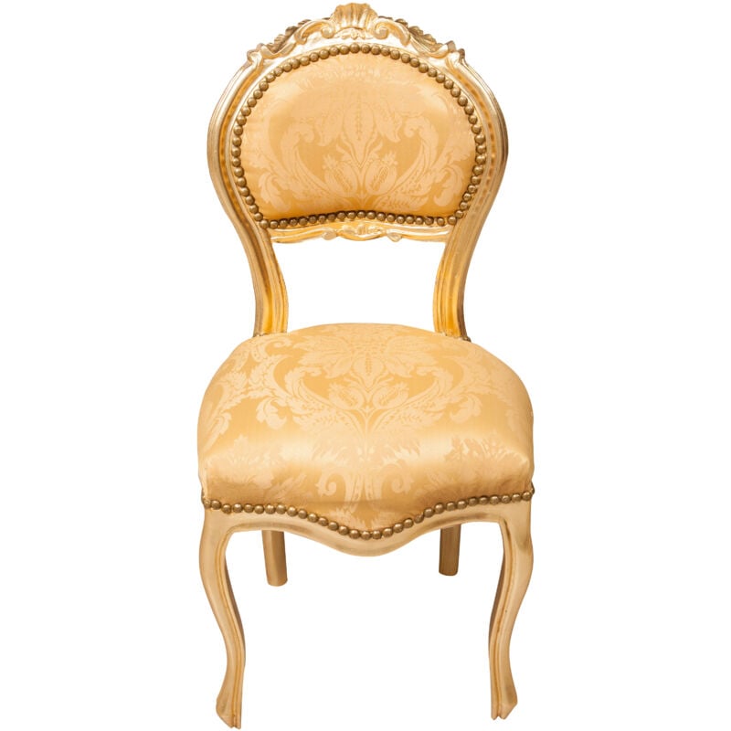 foto del prodotto sedia in legno da cucina da pranzo 92x45x45 cm sedia imbottita poltrona barocco poltroncina oro luigi xvi stile francese