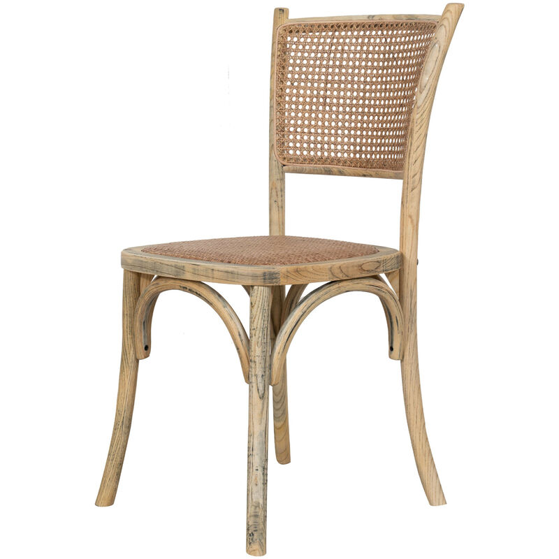 foto del prodotto sedia in legno massello di frassino e rattan finitura rovere sedia thonet sedie sala da pranzo, cucina, ristorante stile vintage