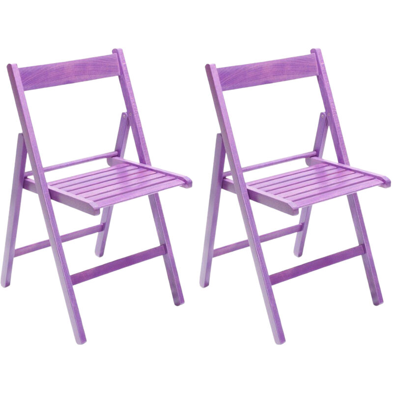 foto del prodotto sedia in legno pieghevole birreria colorata interno o esterno salvaspazio richiudibile da campeggio giardino cucina legno massello di faggio viola