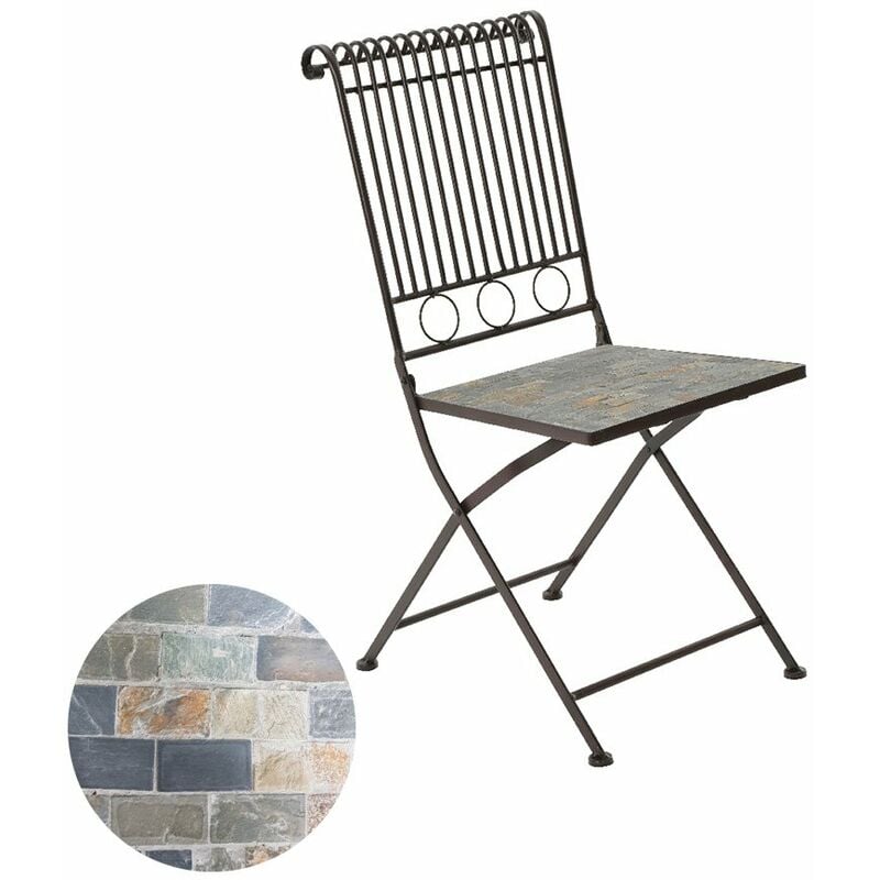 foto del prodotto sedia in metallo mosaico colore marrone 39x39x90cm modello stuttgart per uso esterno