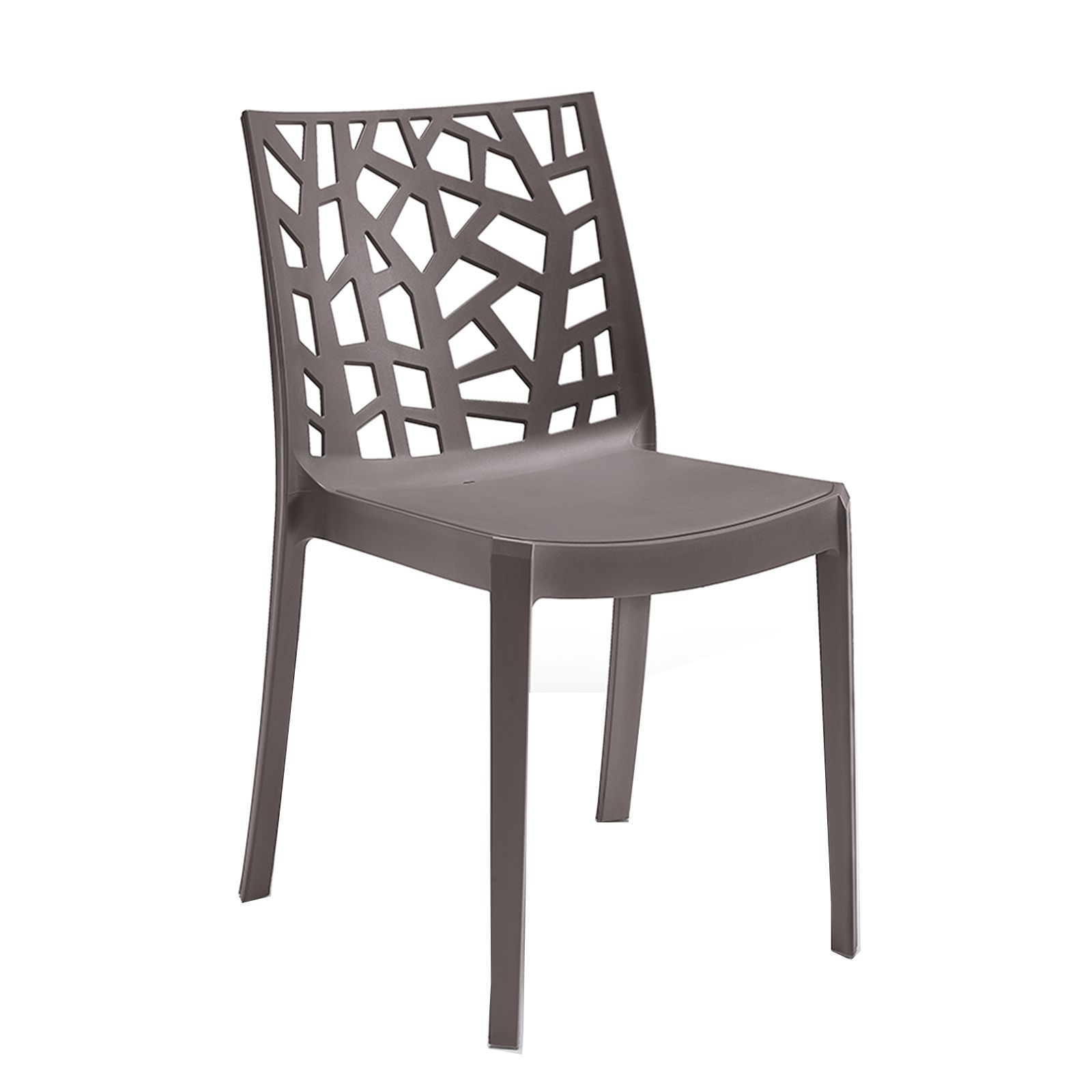 foto del prodotto sedia in polipropilene da interno esterno giardino impilabile design sedie resistenti moderne per terraz tortora 2 sedie