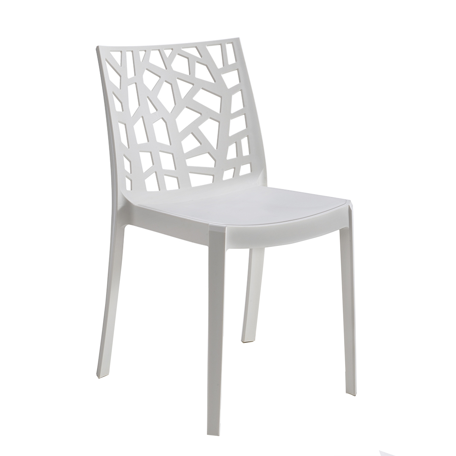 foto del prodotto sedia in polipropilene da interno esterno giardino impilabile design sedie resistenti moderne per terrazz bianco 1 sedia