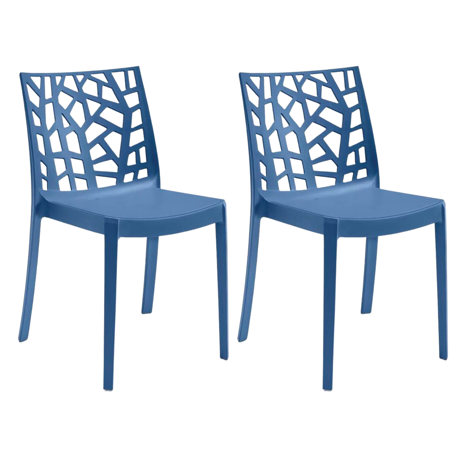 foto del prodotto sedia in polipropilene da interno esterno giardino impilabile design sedie resistenti moderne per terrazzo b blu 2 sedie