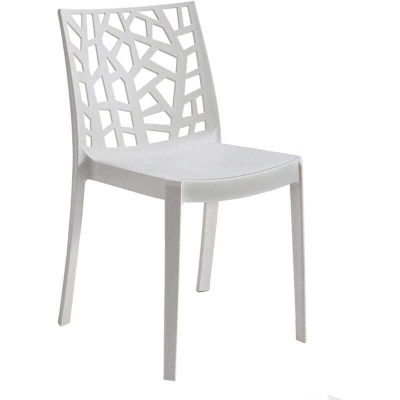 immagine 0 del prodotto sedia in polipropilene da interno esterno giardino impilabile design sedie resistenti moderne per terrazzo bar locali commerciali bianco 4 sedie