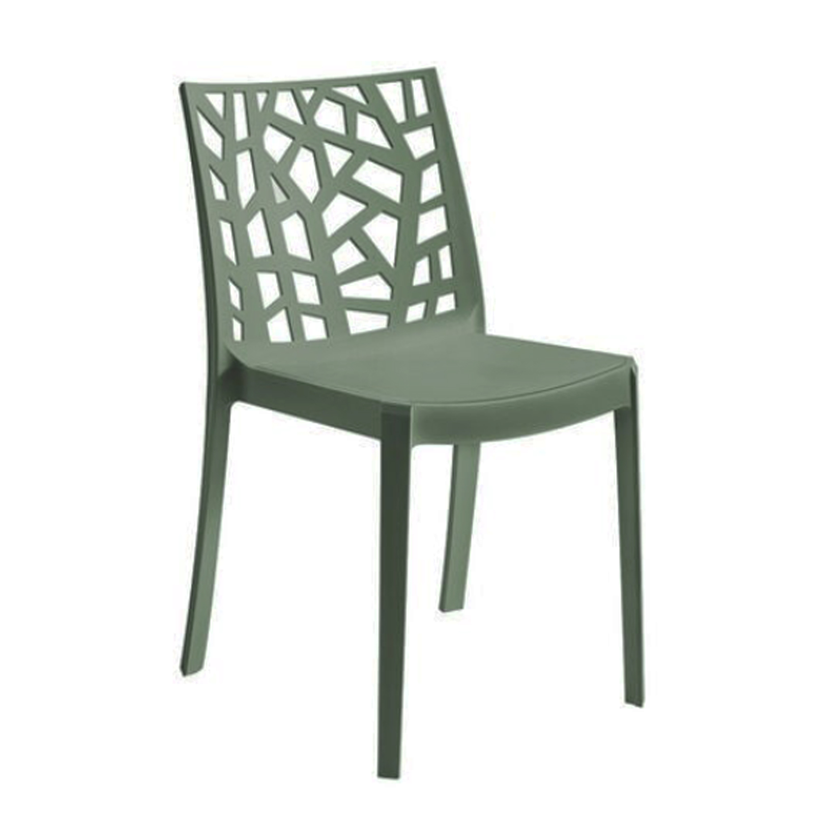 foto del prodotto sedia in polipropilene da interno esterno giardino impilabile design sedie resistenti moderne per terrazzo verde 1 sedia