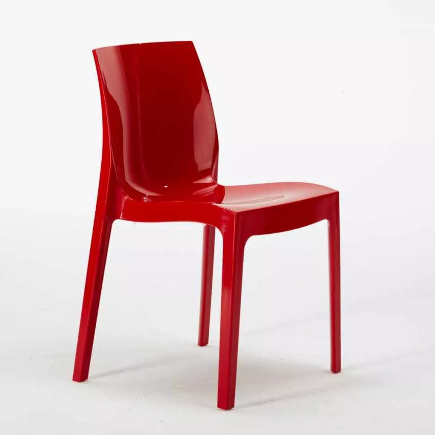 foto del prodotto sedia in polipropilene ice colore rossa