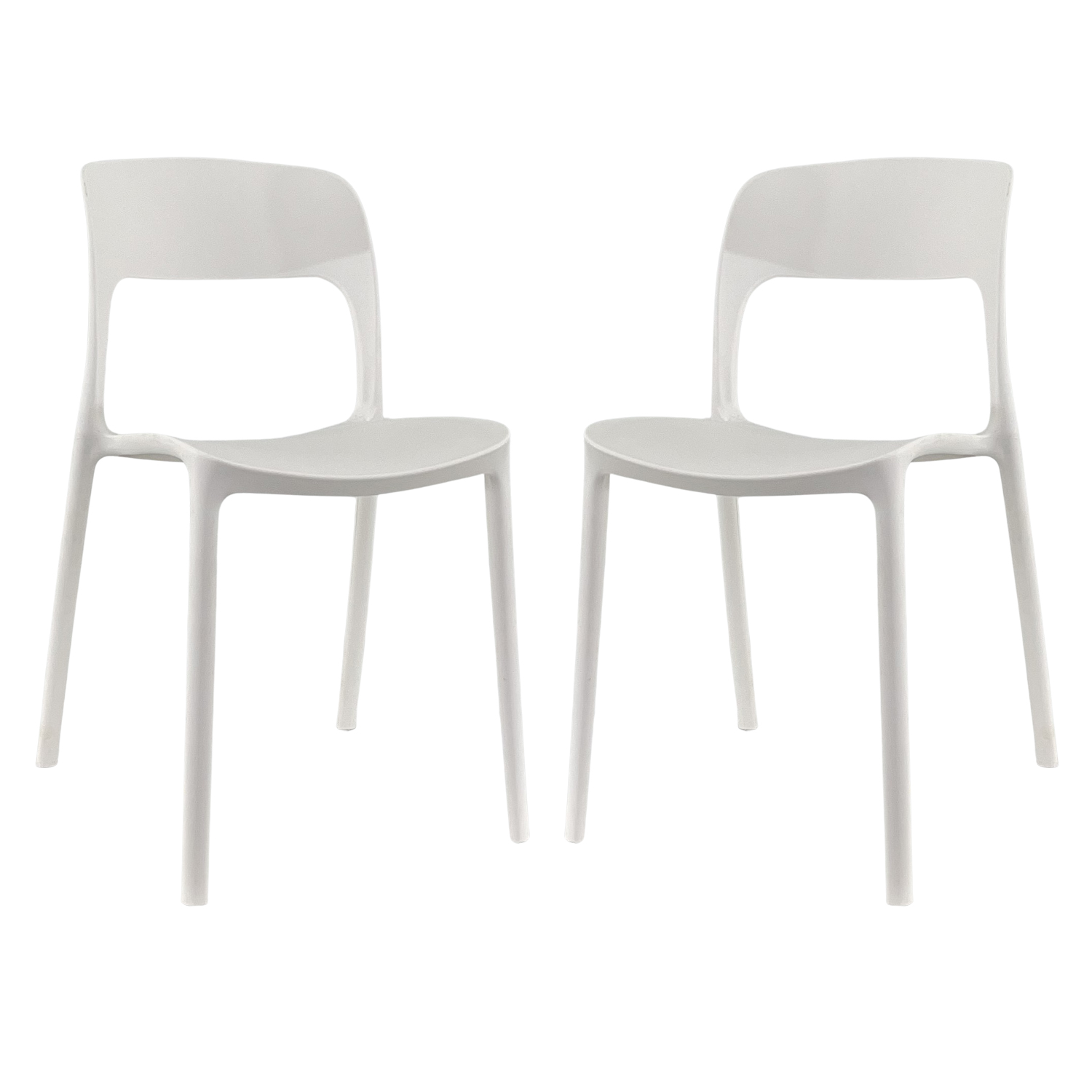 foto del prodotto sedia in polipropilene marte ergonomica arredo di design esterno e interno da giardino impilabile sedie m bianco 2 sedie